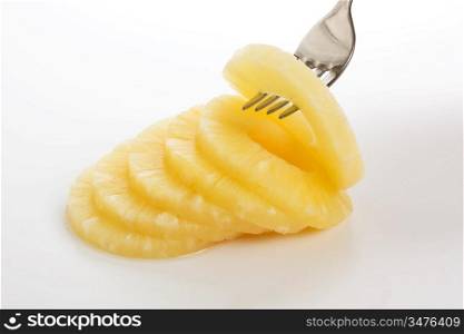 slice of pineapple on a fork