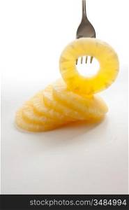 slice of pineapple on a fork