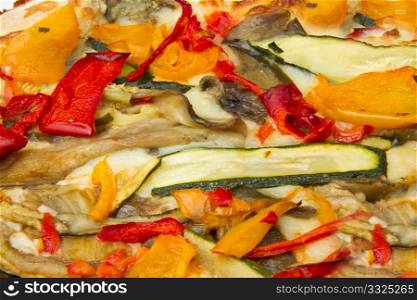 slice of pizza with fresh vegetables