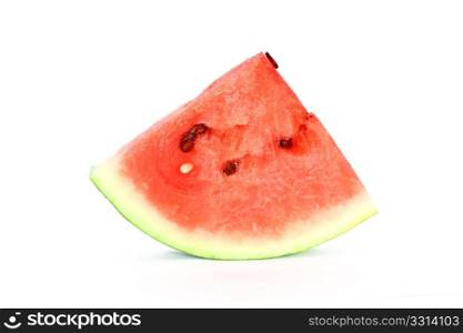 Slice of ripe watermelon isolated on white