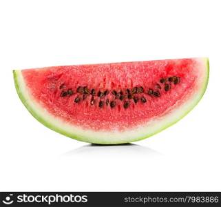 slice of watermelon close-up isolated on a white background