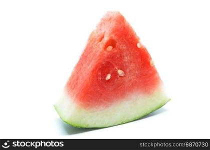 Slice of watermelon. Fresh summer fruit on white background