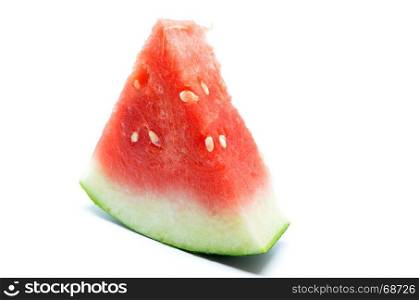 Slice of watermelon. Fresh summer fruit on white background