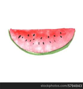Slice of watermelon. Watercolor illustration on a white background