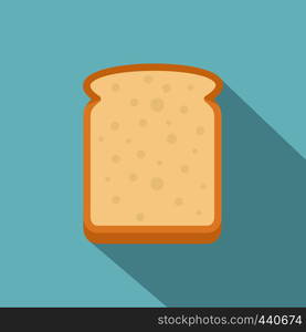 Slice of white bread icon. Flat illustration of slice of white bread vector icon for web on baby blue background. Slice of white bread icon, flat style