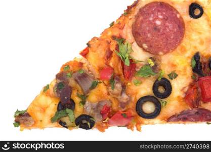 slice pizza isolated on the white