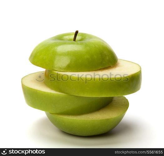 sliced apple isolated on white background