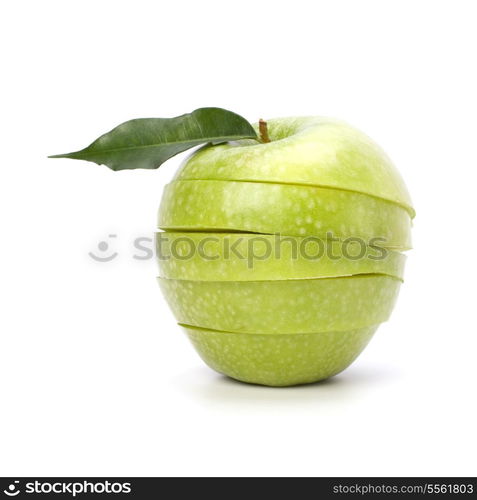 sliced apples isolated on white background