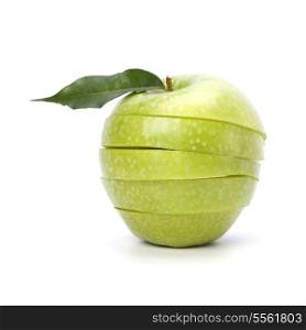 sliced apples isolated on white background