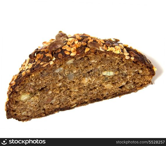 sliced bread crust isolated on white