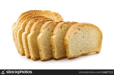 sliced bread isolated on a white background