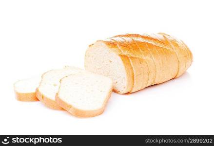 Sliced bread isolated on white