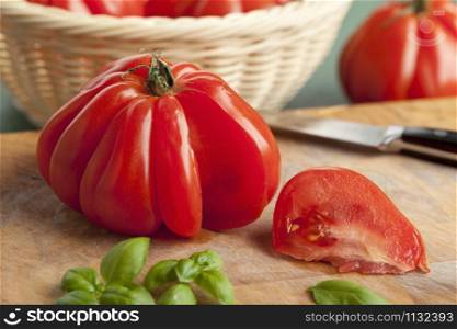 Sliced fresh Coeur de Boeuf Tomato