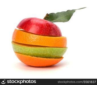 sliced fruits isolated on white background