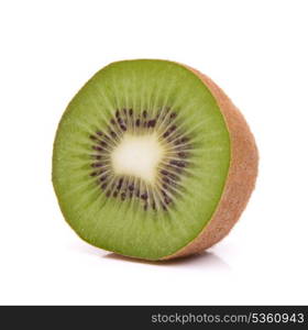 Sliced kiwi fruit half isolated on white background cutout