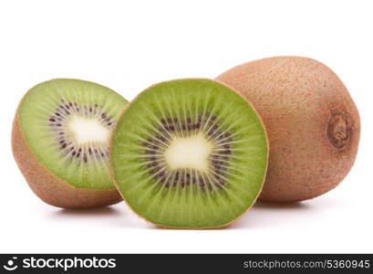 Sliced kiwi fruit half isolated on white background cutout