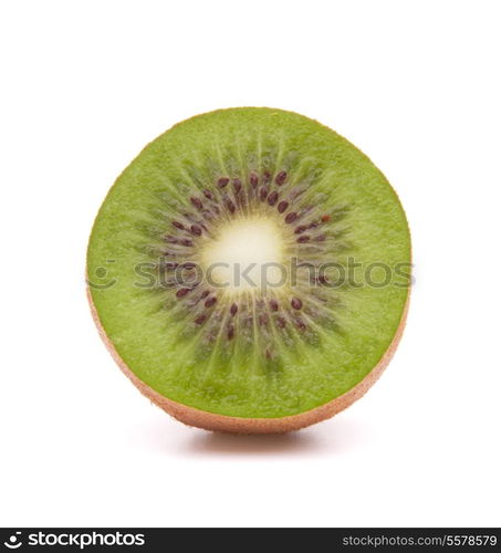 Sliced kiwi fruit half isolated on white background cutout