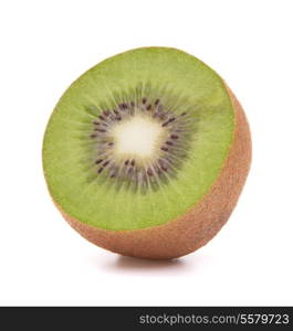 Sliced kiwi fruit half isolated on white background cutout