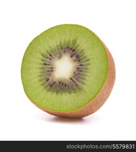 Sliced kiwi fruit half isolated on white background cutout