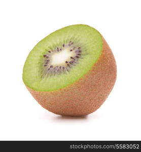 Sliced kiwi fruit half isolated on white background cutout