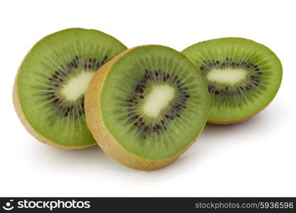 sliced Kiwi fruit isolated on white background cutout