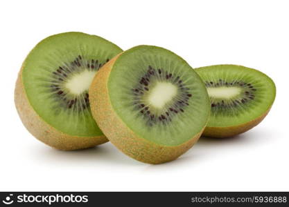 sliced Kiwi fruit isolated on white background cutout