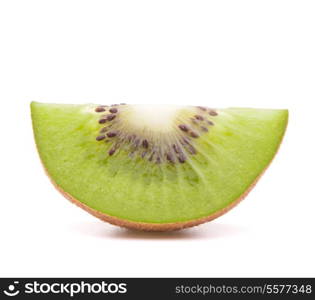 Sliced kiwi fruit segment isolated on white background cutout