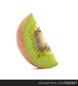 Sliced kiwi fruit segment isolated on white background cutout