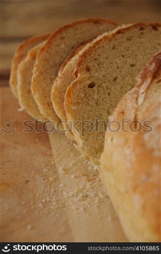 Sliced loaf of bread
