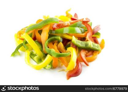 sliced of colorful sweet bell pepper. sliced of sweet bell pepper