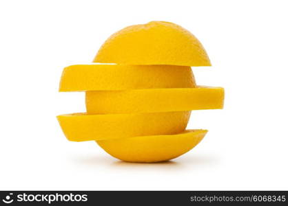 Sliced orange isolated on the white