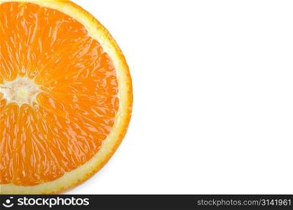 sliced orange isolated on white