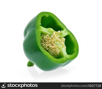 Sliced pepper isolated on white background