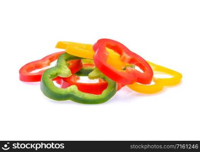 Sliced pepper isolated on white background