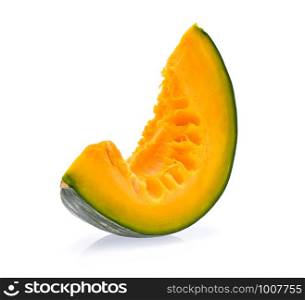 Sliced pumpkin isolated on white background