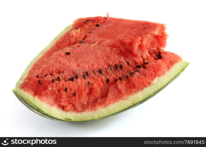 Sliced ripe watermelon isolated on white background