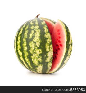 Sliced ripe watermelon isolated on white background cutout