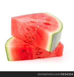 Sliced ripe watermelon isolated on white background cutout