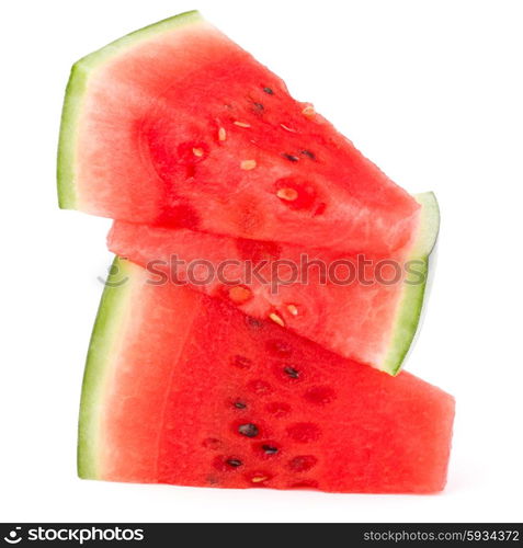 Sliced ripe watermelon isolated on white background cutout