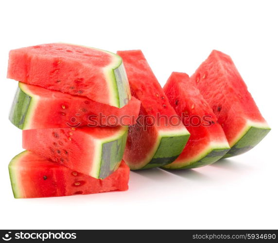 Sliced ripe watermelon isolated on white background cutout