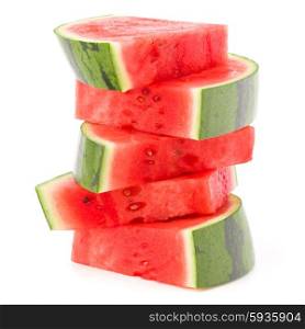 Sliced ripe watermelon isolated on white background cutout