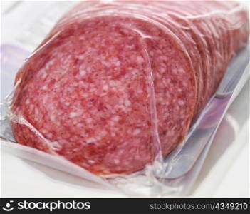 Sliced Salami in a plastic package