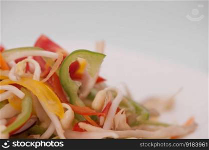sliced vegetables close up on a light background. food ingredients closeup