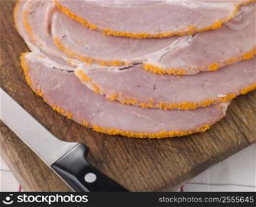 Slices of Boiled Breadcrumbed Ham