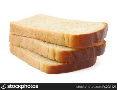 Slices of bread isolated on white background . Bread