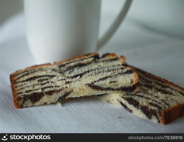 slices of cake with poppy seeds