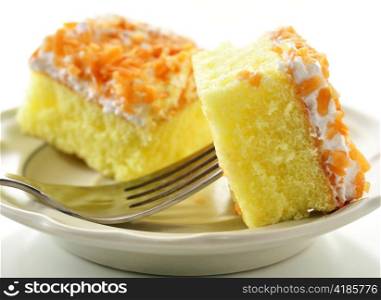 slices of fresh cake on a plate