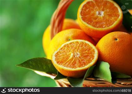slices of orange fruit in basket