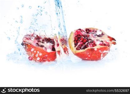 slices of pomegranate in water with bubbles&#xA;