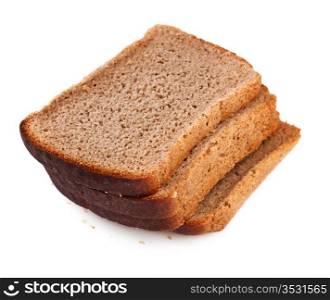 slices of rye bread isolated on a white background